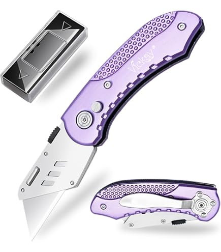 box cutter knife pink and puple