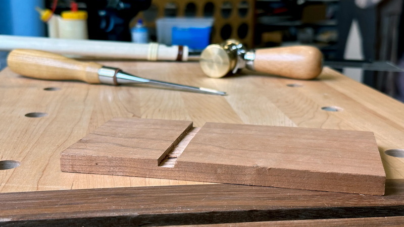a groove in wood with hand tools