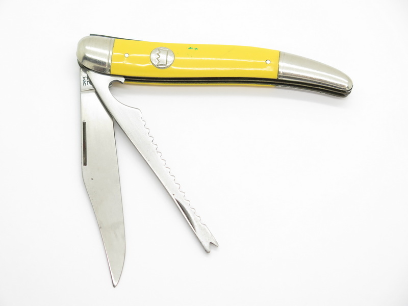 king cutter knife colr yellow with red stripes