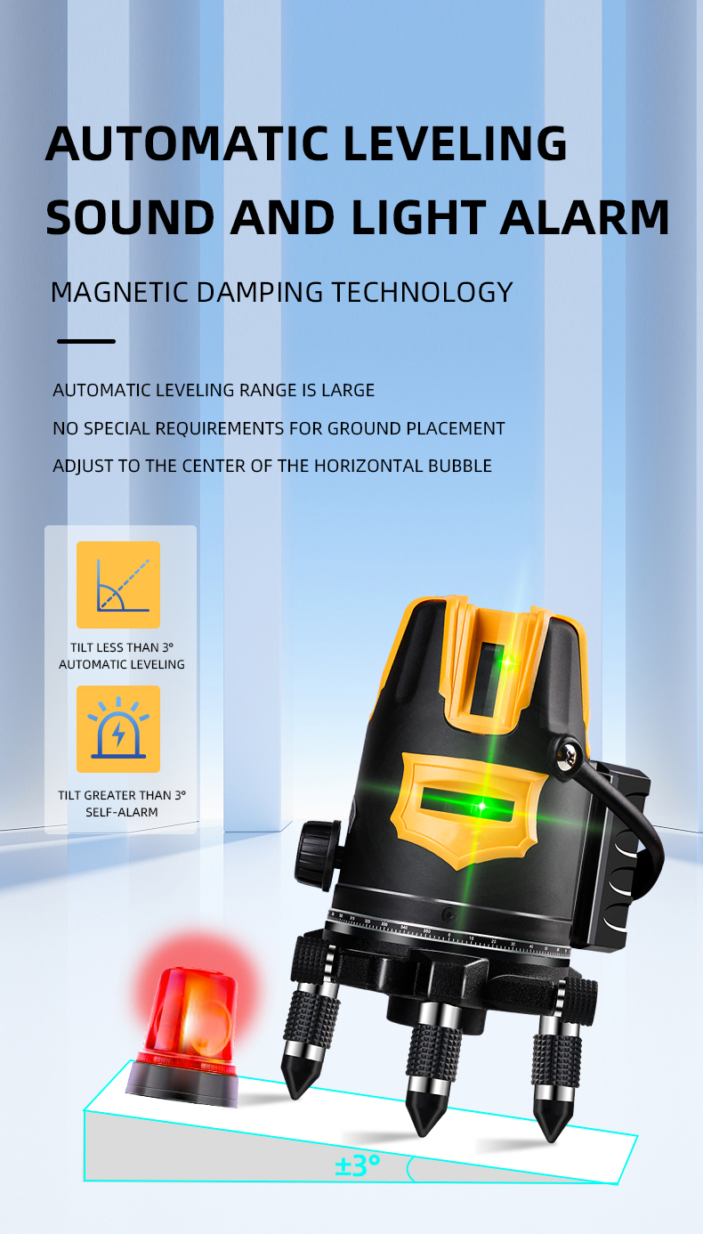 laser level automatic leveling sound and light alarm